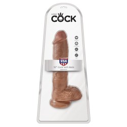King Cock 10 inch Balls Tan