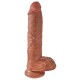 King Cock 10 inch Balls Tan