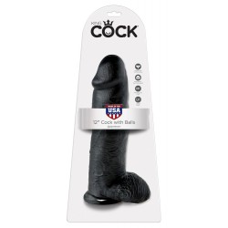 King Cock 12 inch Balls Black