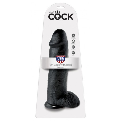 King Cock 12 inch Balls Black