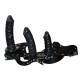 Leather string 3 dildos S/M