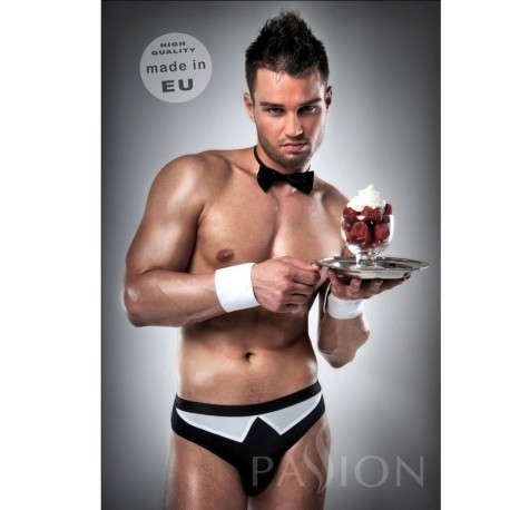 WAITER OUTFIT S BLACK / WHITE  BY PASSION MEN LINGERIE S/M