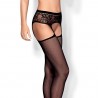 OBSESSIVE S307  GARTER STOCKINGS BLACK S/M/L