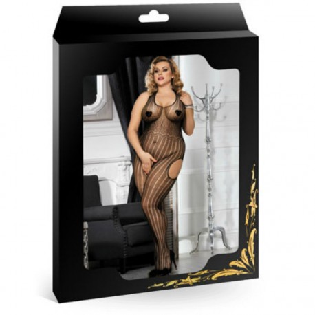 QUEEN BODYSTOCKING ONE SIZE XL BLACK