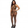 LEG AVENUE FISHNET HALTER BODYSTOCKING PLUS SIZE