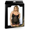 QUEENLINGERIE PLUS SIZE CORSET BLACK WITH GARTER 5XL