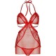 LEG AVENUE APRON CHEMISE RED SIZE M/L