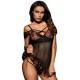 QUEEN LINGERIE CHEMISE BLACK AND RED SIZE M