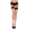PLUS LYCRA SHEER 2 TONE THIGH HIGH WITH BACKSEAM AND CUBAN HEEL