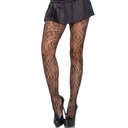 LEG AVENUE MORRACCAN DIAMONDNET PANTYHOUSE BLACK