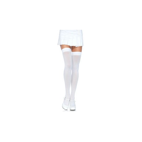 LEG AVENUE NYLON THIGH HIGHS WHITE