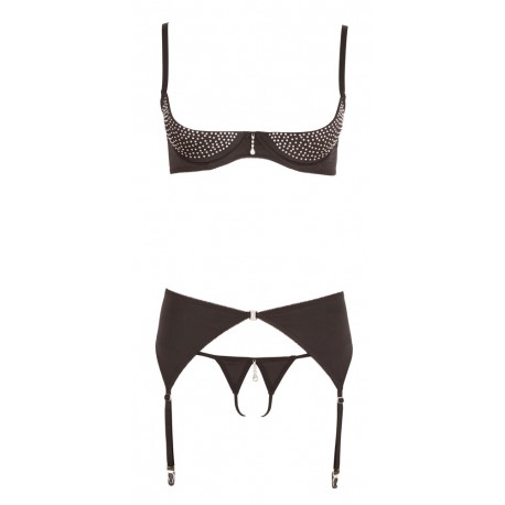 Rhinestone Shelf Bra Set 75B/S