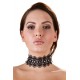 Embroidered Choker+Rhinestones